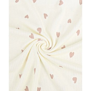 Ripp-Jersey Baby Ripp Herzen beige